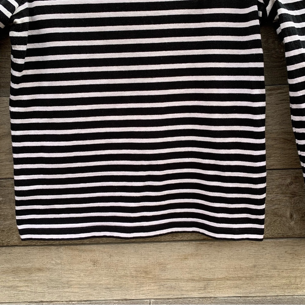 Rebecca Minkoff Top Tee Womens S Talia Breton Striped Puff Sleeve Cotton Preppy - Picture 11 of 16